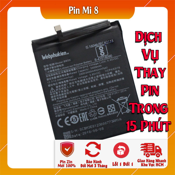 Pin Webphukien cho Xiaomi Mi8 Mi 8  Việt Nam BM3E - 3400mAh